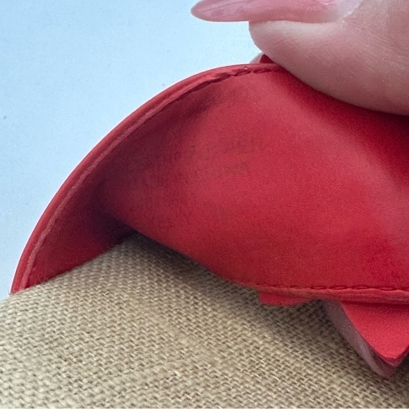 Etienne Aigner Kitten Heeled Sandals Women's 7 Red Floral Summer Boho - Picture 9 of 10